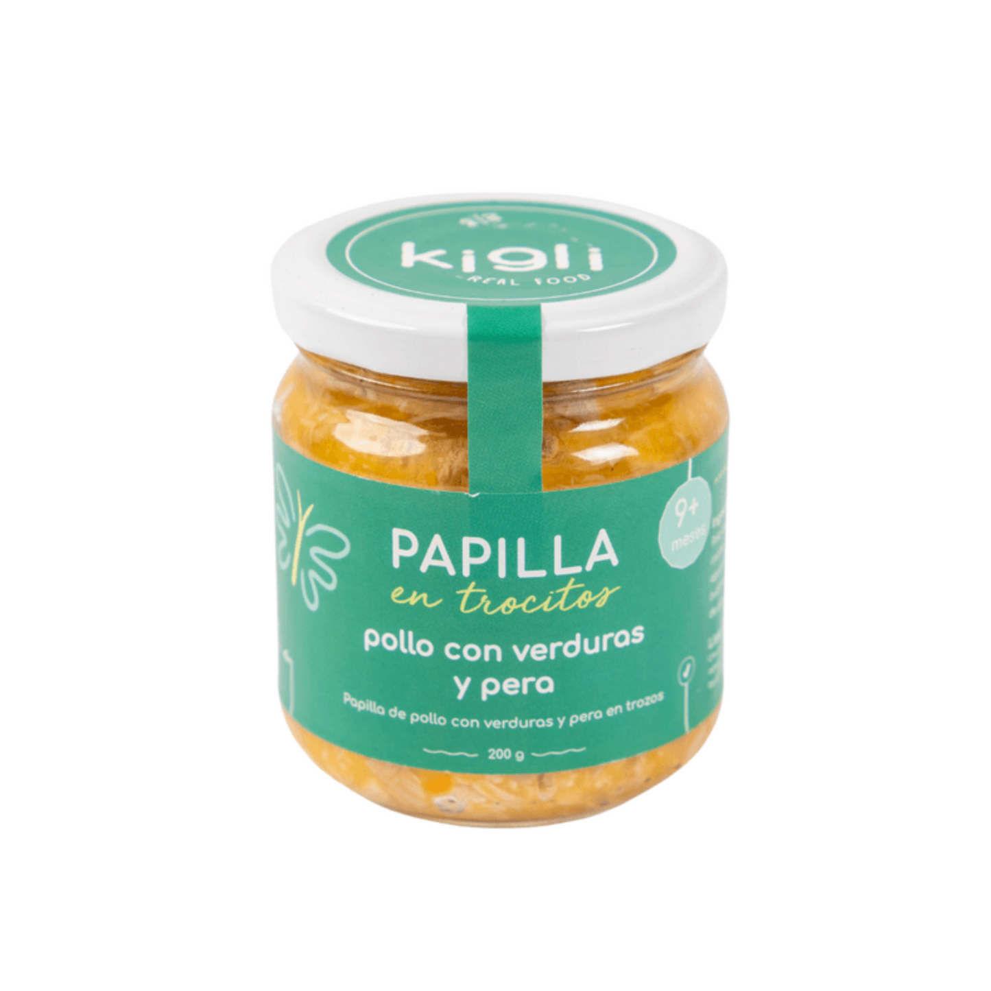 PAPILLA DE POLLO CON VERDURASY PERA (TROCITOS) - KIGLI 185G