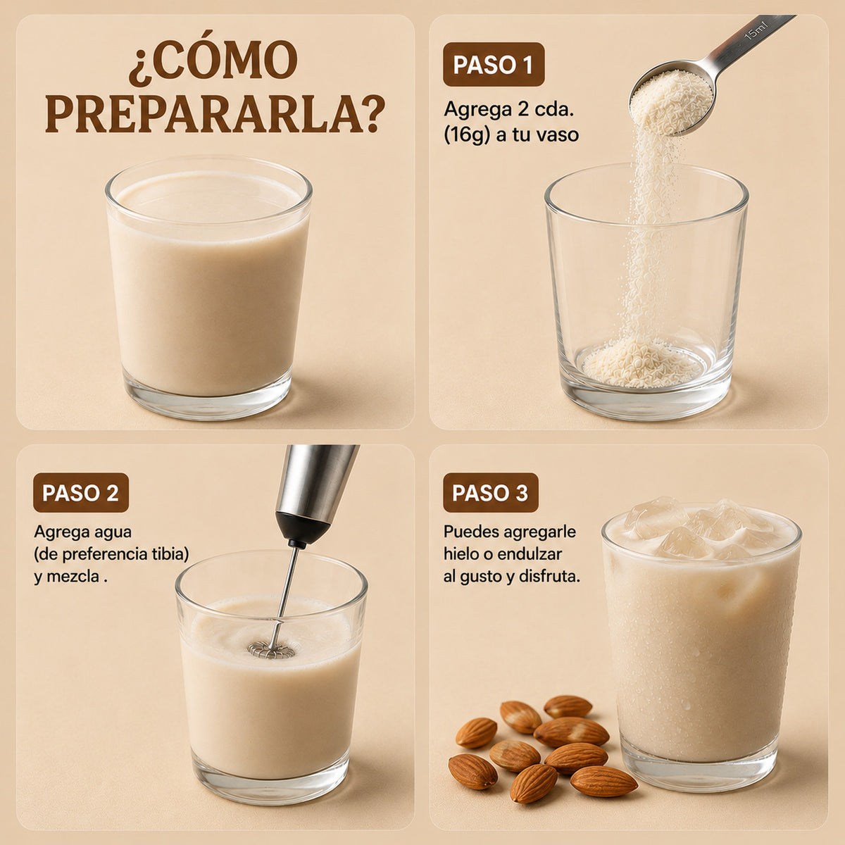 LECHE DE ALMENDRAS EN POLVO 200GR REAL FOOD