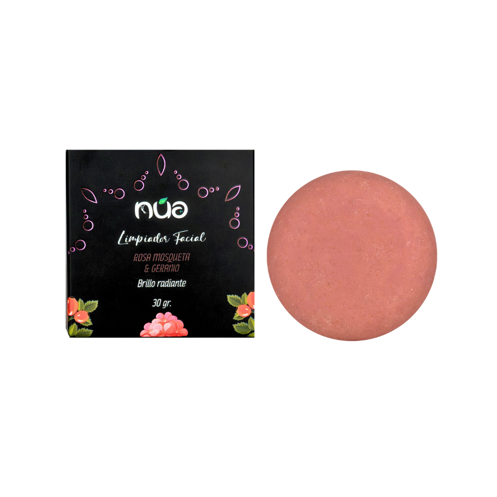 LIMPIADOR SOLIDO FACIAL BRILLO RADIANTE (ROSA MOSQUETA Y GERANIO) NUA