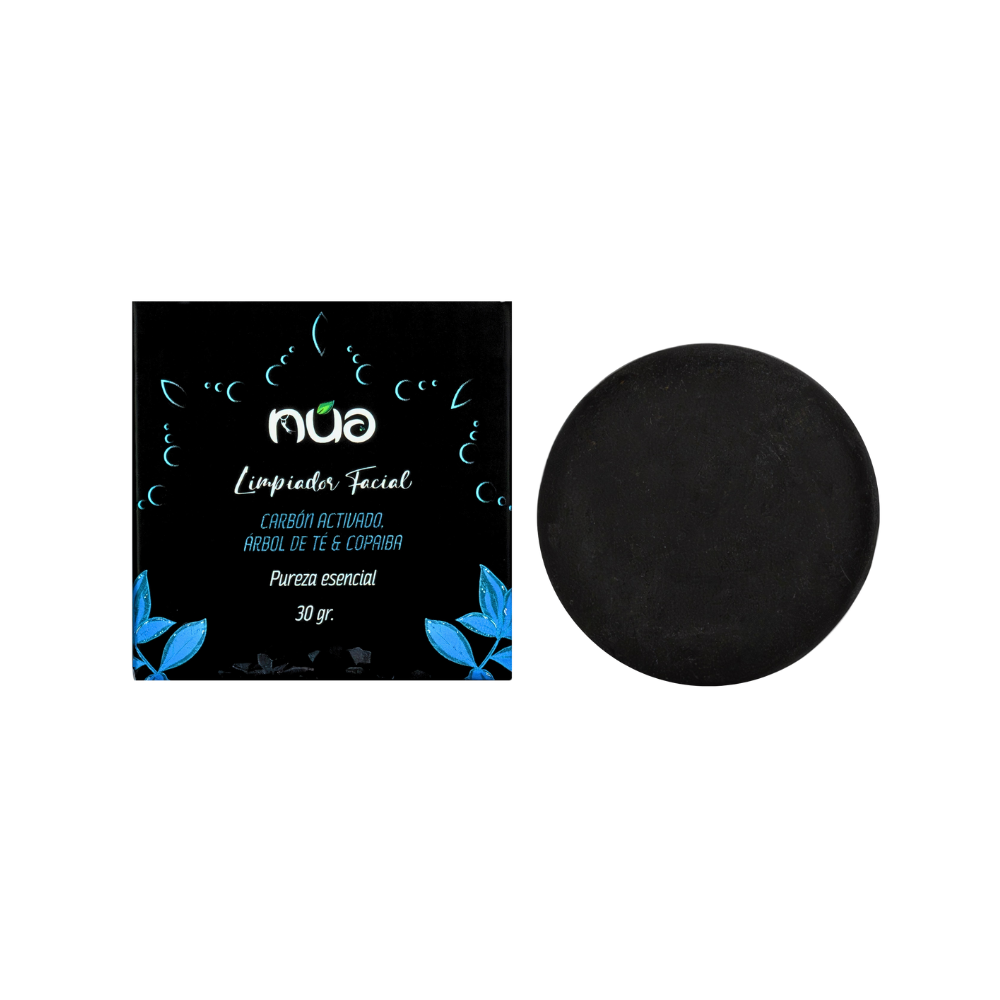 LIMPIADOR SOLIDO FACIAL PUREZA ESENCIAL (CARBON ACTIVADO, ARBOL DE TE Y COPAIBA) NUA