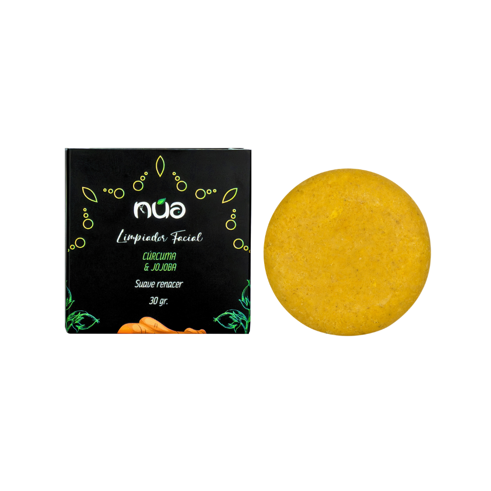 LIMPIADOR SOLIDO FACIAL SUAVE RENACER (CURCUMA Y JOJOBA) NUA