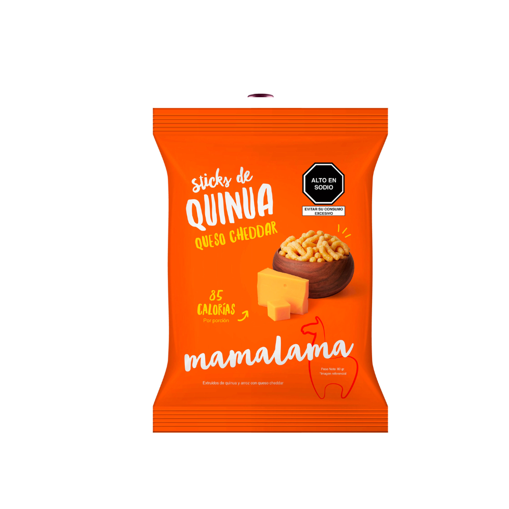 STICKS DE QUINUA QUESO CHEDAR 80 GR - MAMALAMA