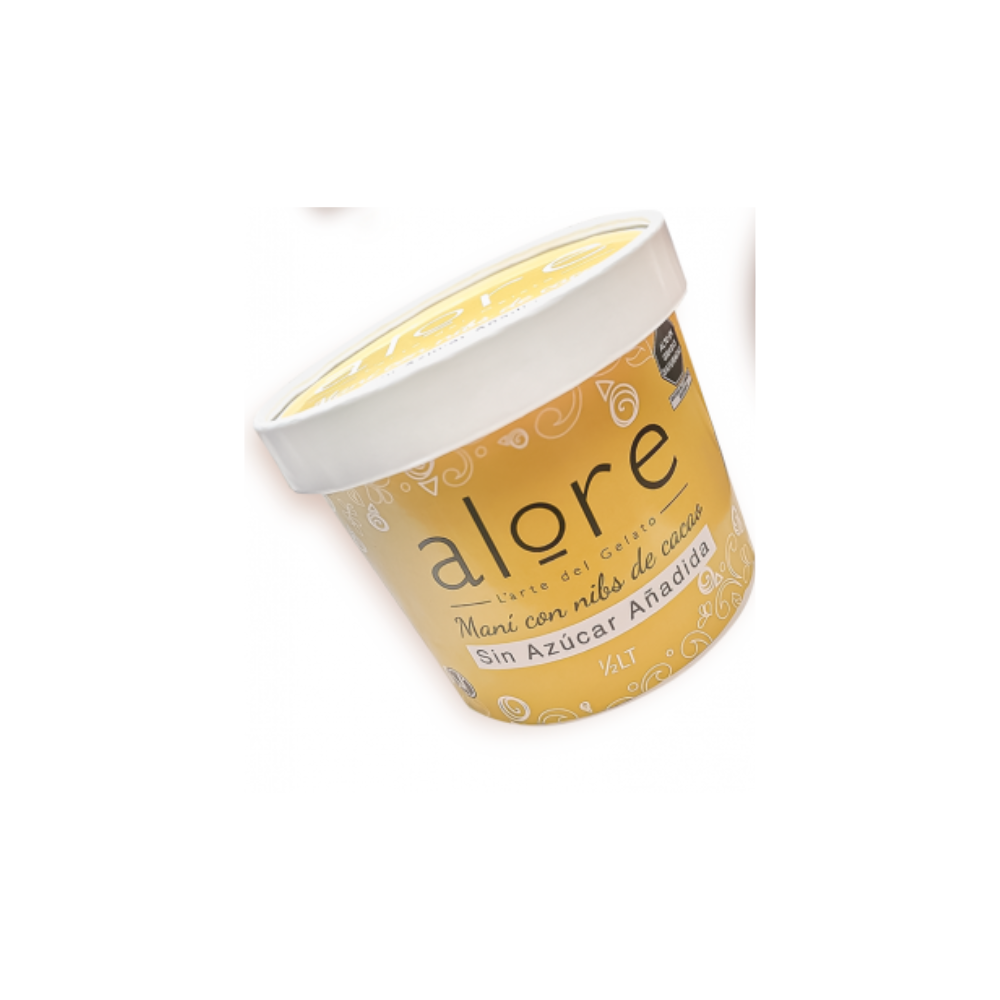 HELADO DE MANI CON NIBS DE CACAO ALORE 1/2 SIN AZUCAR