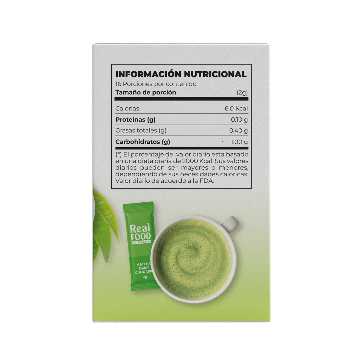 MATCHA DAILY CAJA 16 STICKS X 2GR REAL FOOD
