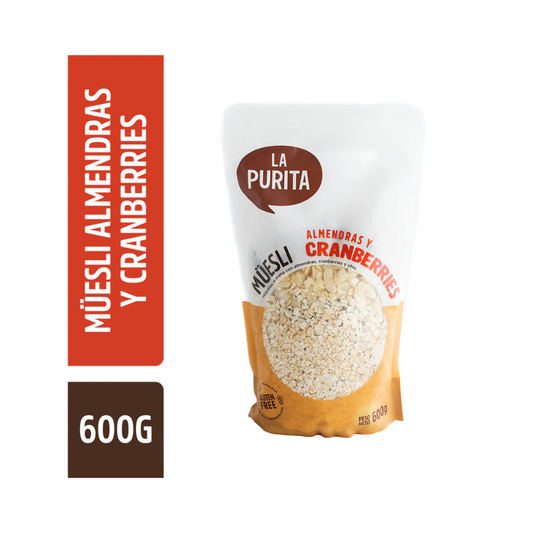 MUESLI ALMENDRAS Y CRANBERRIES 600GR - LA PURITA