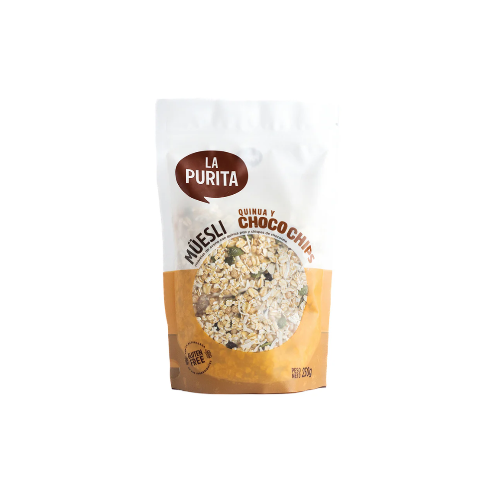MUESLI QUINUA Y CHOCO CHIP 250GR - LA PURITA