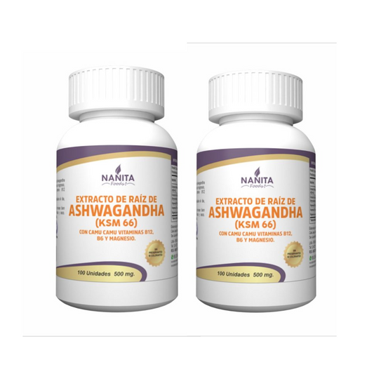 PACK X 2 EXTRACTO DE ASHWAGANDHA (KSM-66) EN CAPSULAS  – NANITA