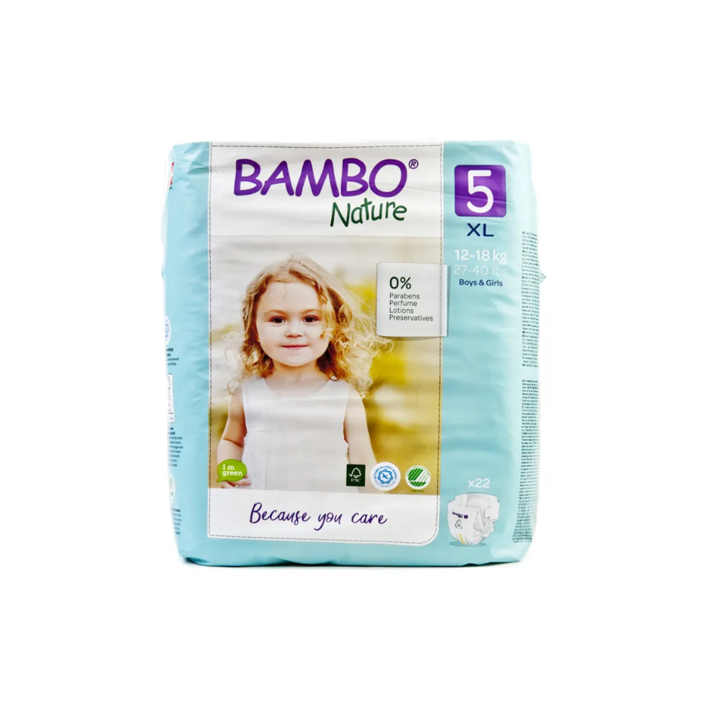 PAÑAL ECOLÓGICO PARA NIÑOS TALLA #5 XL BAMBOO NATURE