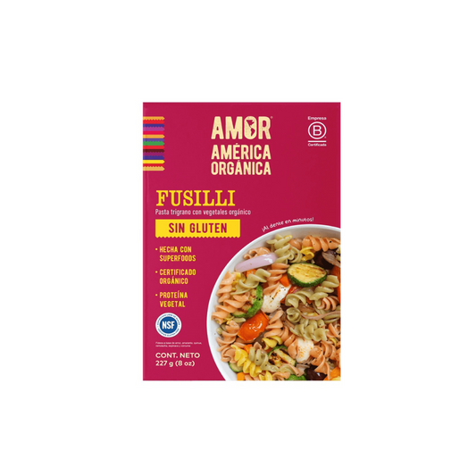 Pasta Trigano Con Vegetales Fusilli America Organica 227G. GLUTEN FREE