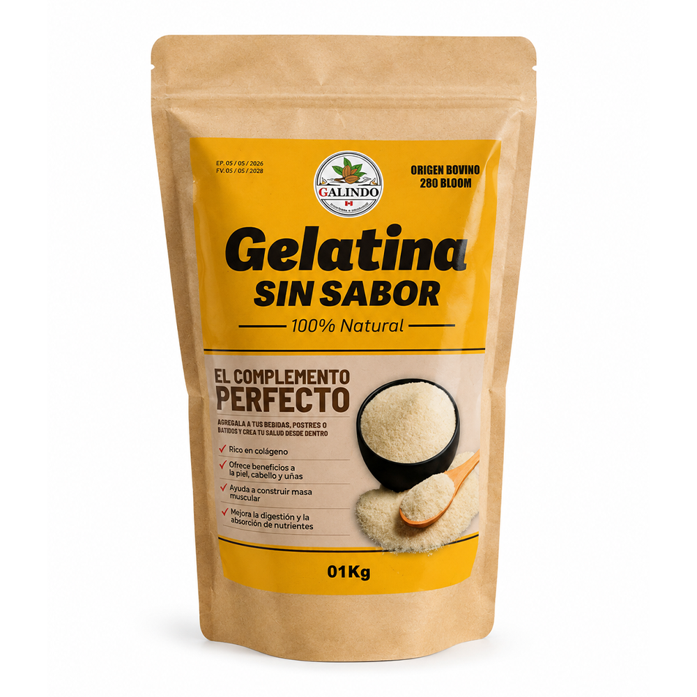 GELATINA SIN SABOR 1KG - GALINDO