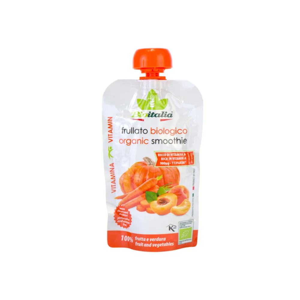 BIOITALIA BATIDO DE VERDURAS A BASE DE ZANAHORIA - DURAZNO - ZAPALLO SACHET X 120GR-BIOITALIA