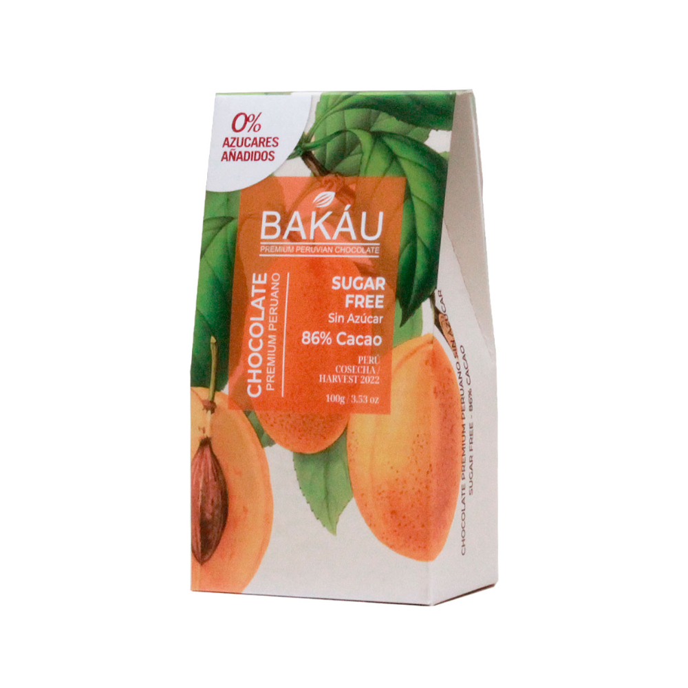 CHOCOLATE SIN AZUCAR 86% CAJA 100GR-BAKÁU