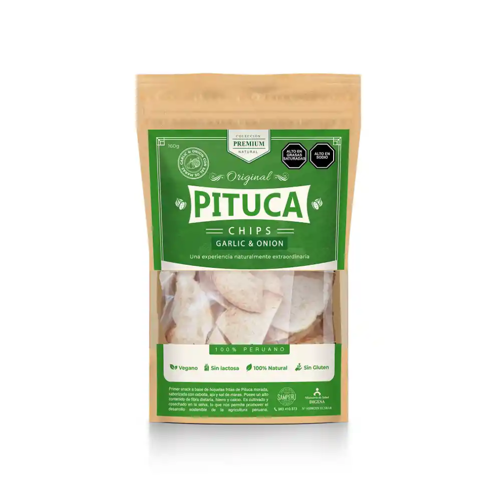 CHIPS C/ AJO Y CEBOLLA PQTE 160 GR-PITUCA