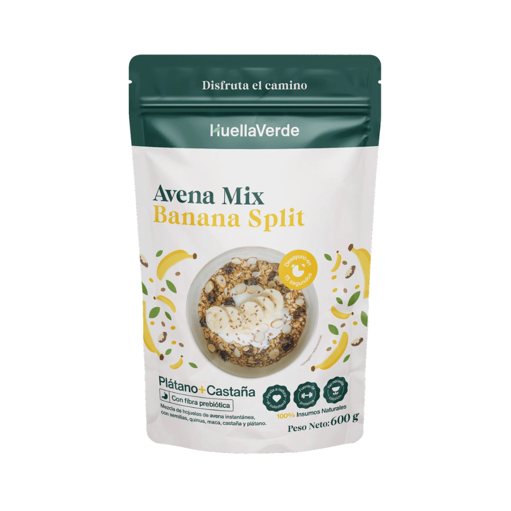 AVENA MIX BANANA SPLIT 600GR.- HUELLA VERDE