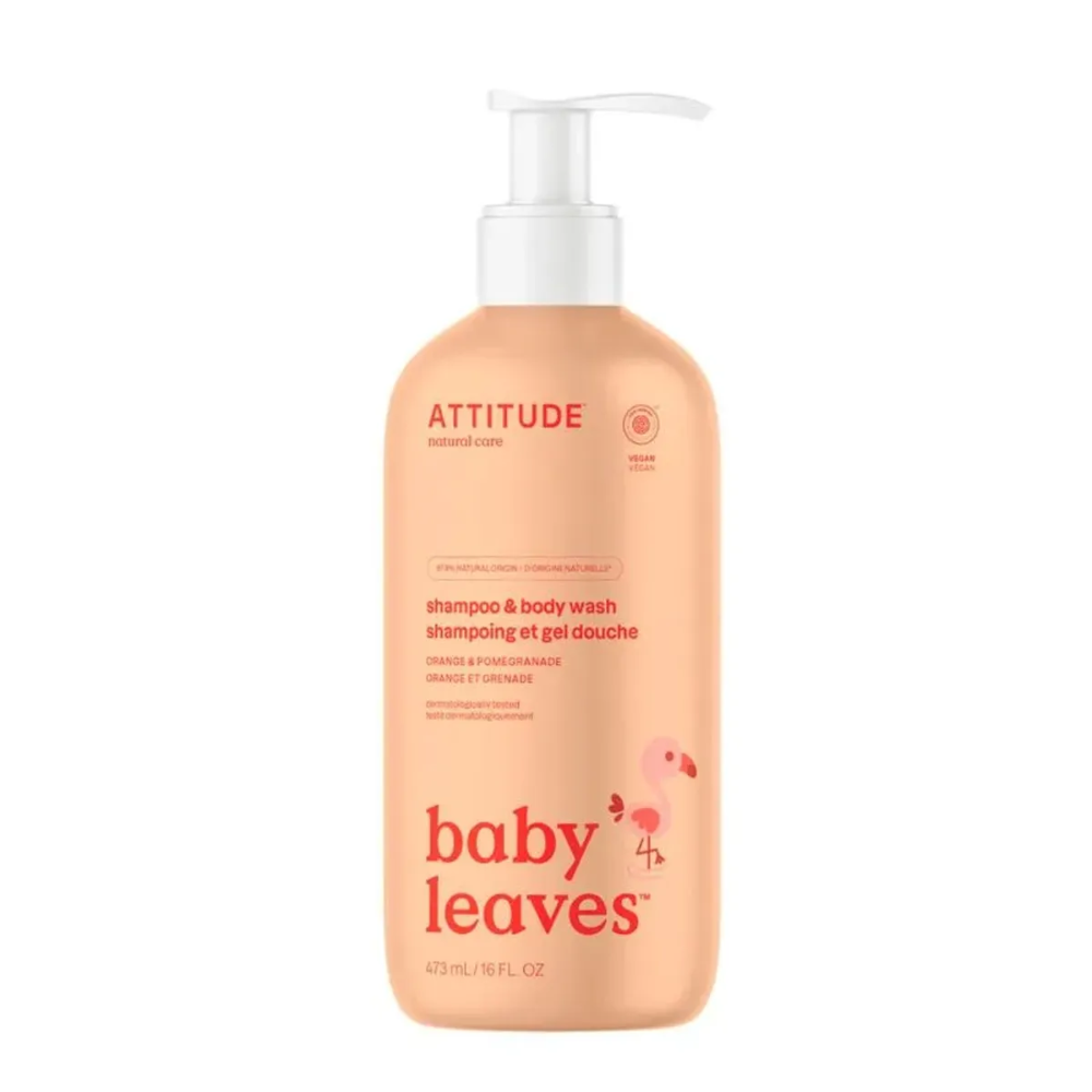 SHAMPOO 2X1 BABY LEAVES ATTITUDE ORANGE POMEGRADE 473ML-ATTITUDE
