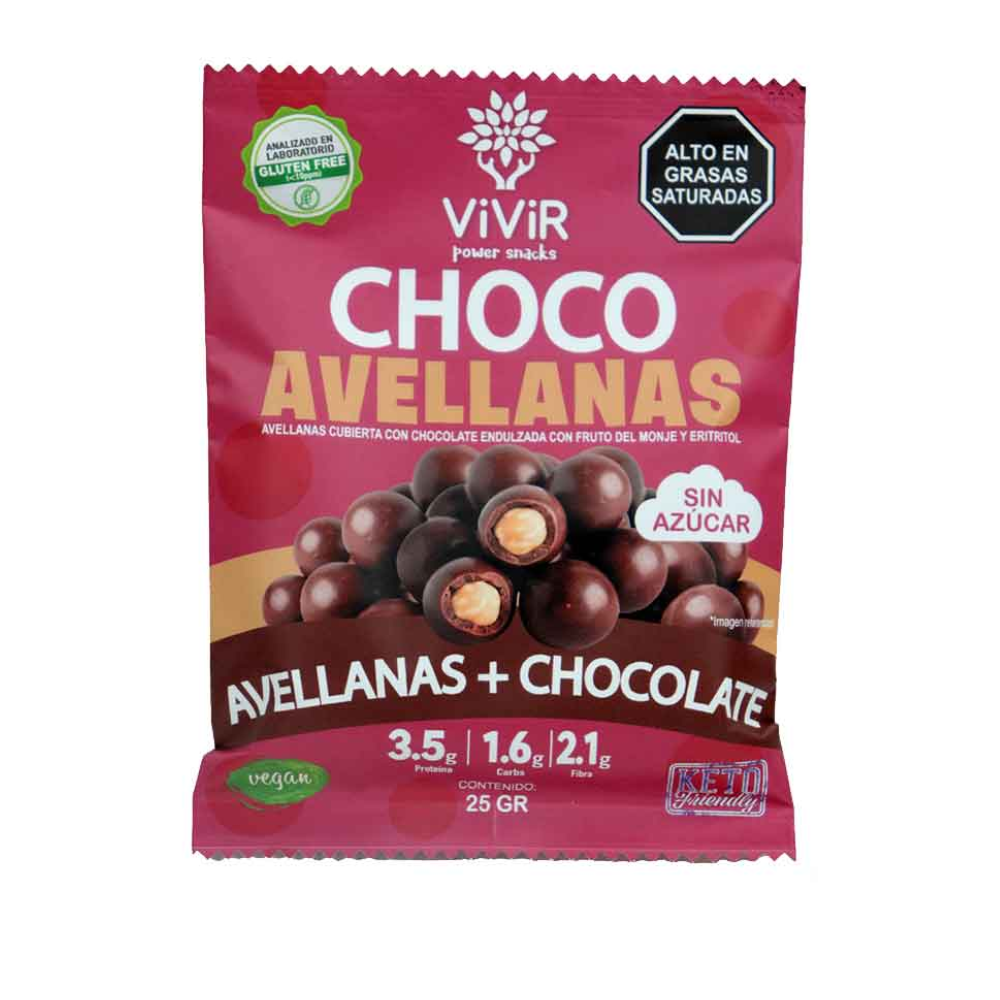 CHOCO AVELLANAS 25G-VIVIR