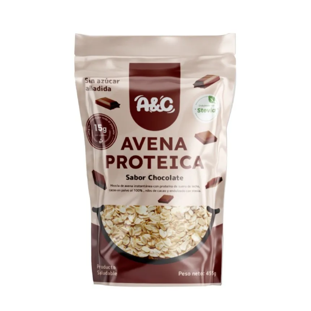 AVENA PROTEICA SABOR CHOCOLATE-AVENA Y CANELA