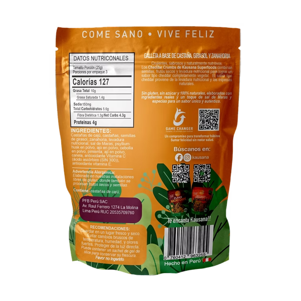 CHEDDAR CRUMBS 75G-KAUSANA