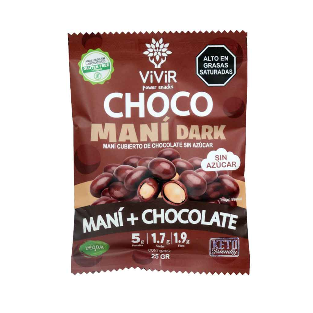 CHOCO MANÍ DARK 25G-VIVIR