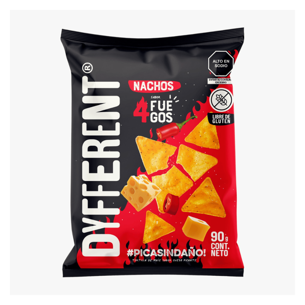NACHOS 4 FUEGOS 90 GR-DYFFERENT