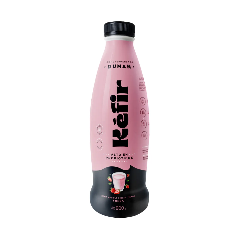 GRIEGO KEFIR DESLACTOSADO FRESA DE VACA BEBIBLE 900ML-DUMAN