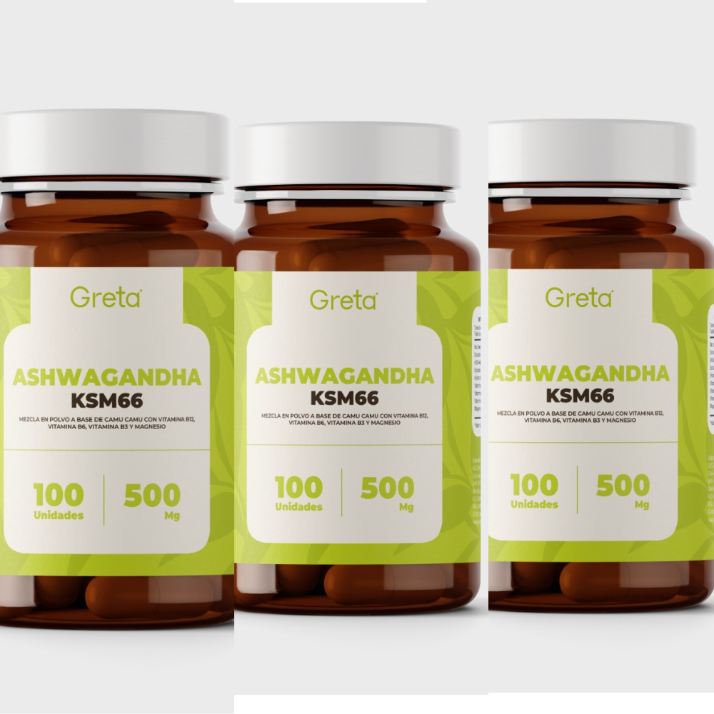 PACK X 3 ASHWAGANDHA KSM 66 -GRETA