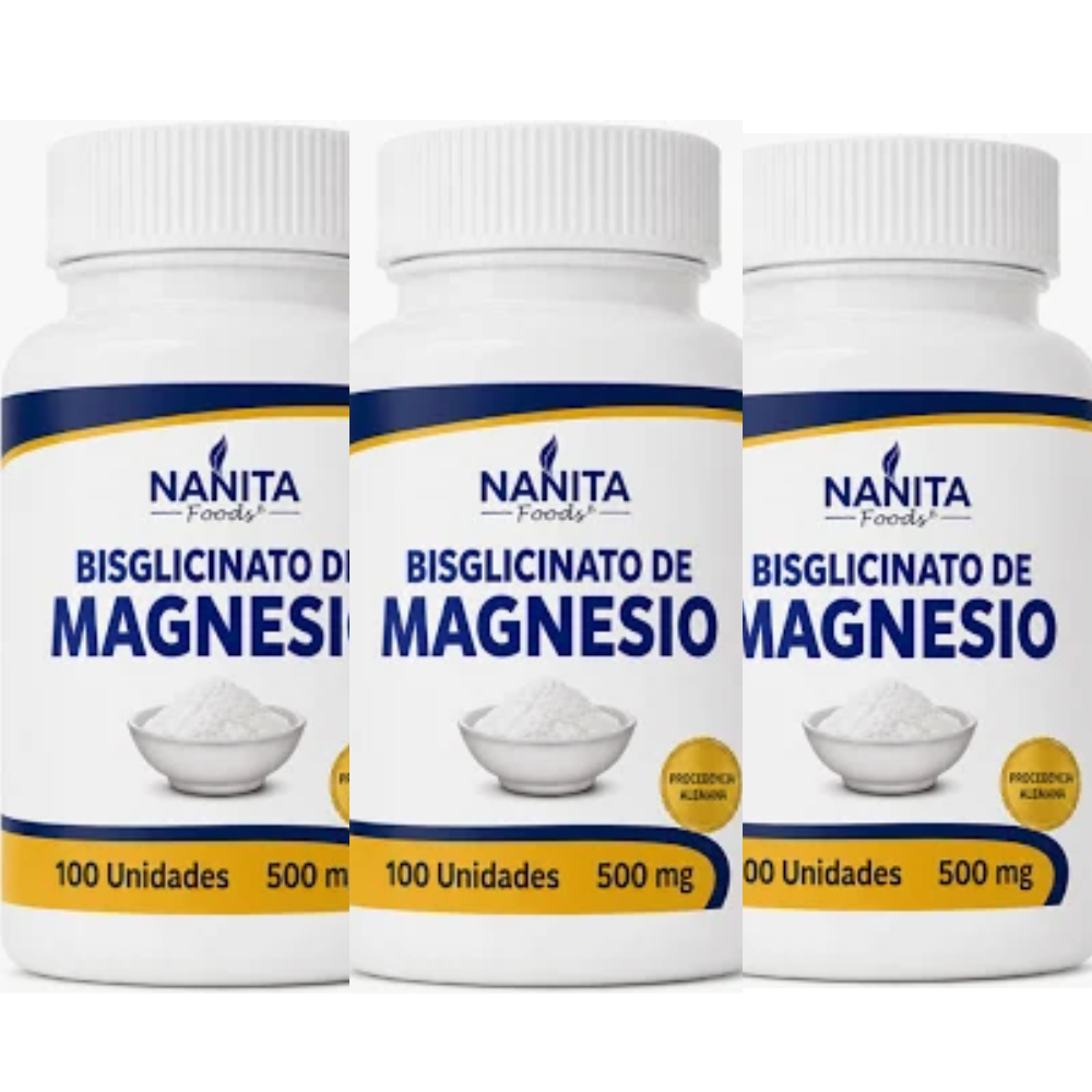 PACK X3 BISGLICINATO DE MAGNESIO-NANITA