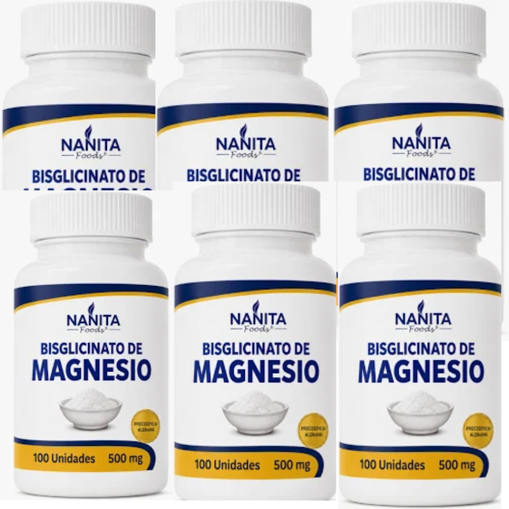 PACK X6 BISGLICINATO DE MAGNESIO-NANITA