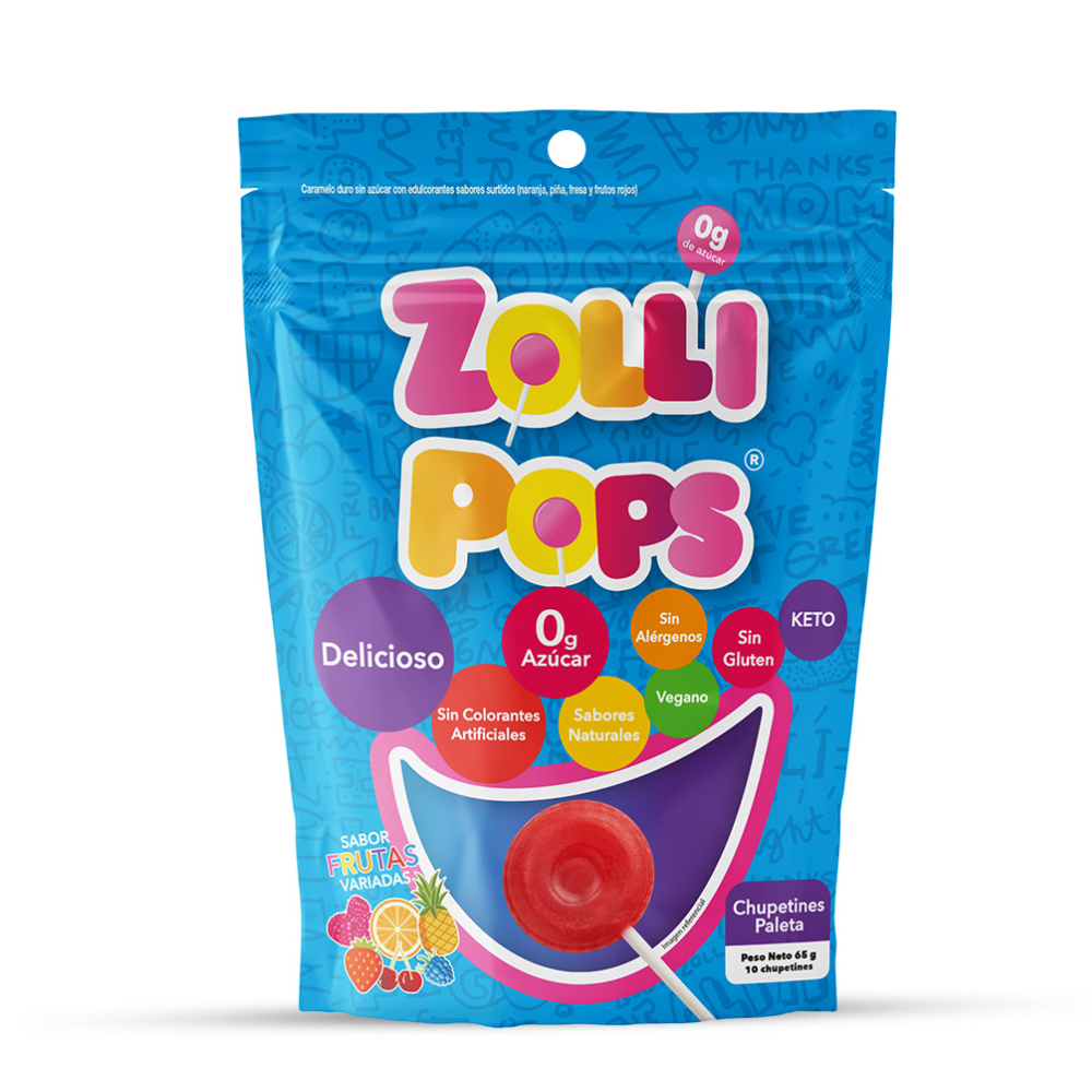 ZOLLI POPS FRUTA VARIADA CHUPETINES 65G