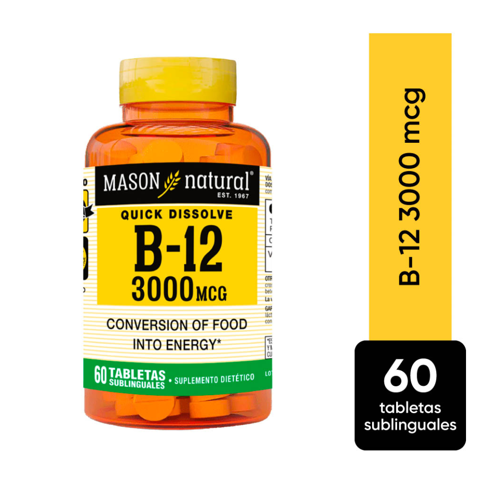 B-12 3000 MCG (60 TAB SUBL) MASON NATURAL