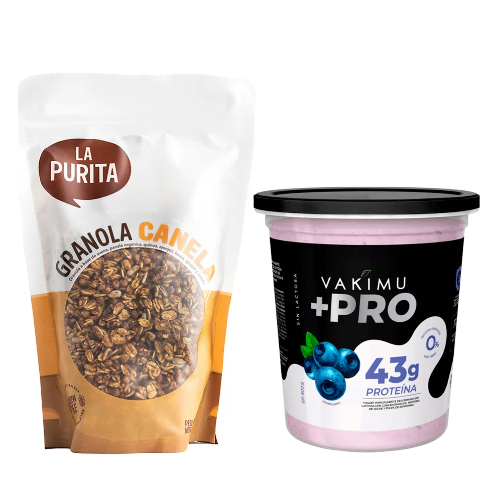 PACK DESAYUNO SMALL (YOGURT VAKIMU PRO ARANDANO  500GR +GRANOLA CANELA  250GR