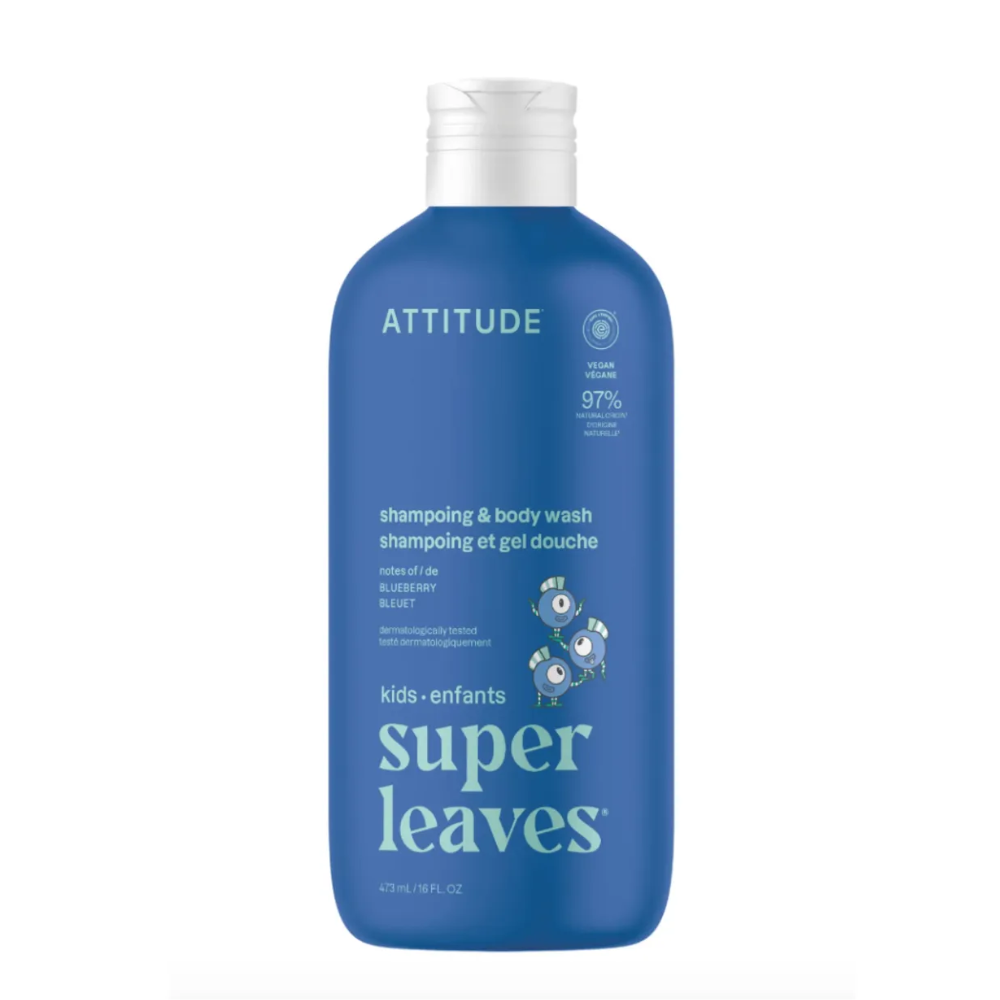 SHAMPOO 2 EN 1  SUPER LEAVES ATTITUDE BLUEBERRY 473ML