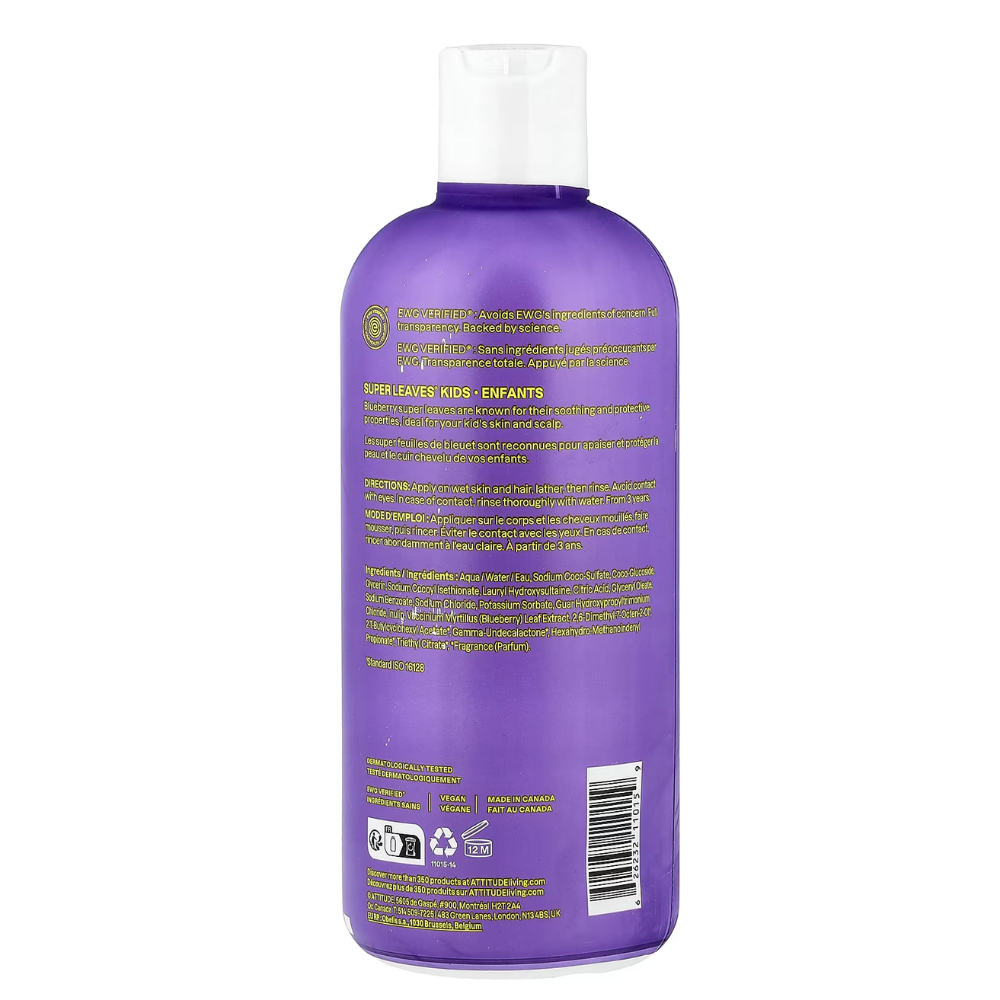 SHAMPOO 2 EN 1 SUPER LEAVES ATTITUDE VANILLA & PEAR 473 ML ATTITUDE