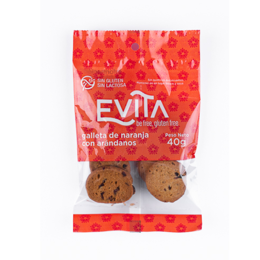 GALLETAS DE NARANJA CON ARÁNDANOS 40GR EVITA