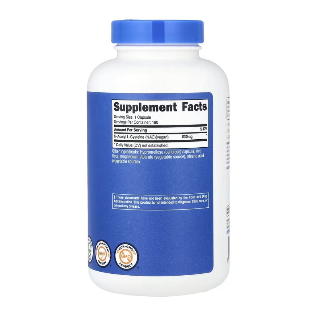 NAC 600MG N-ACETYL L-CYSTEINE 180CAPS NUTRICOST