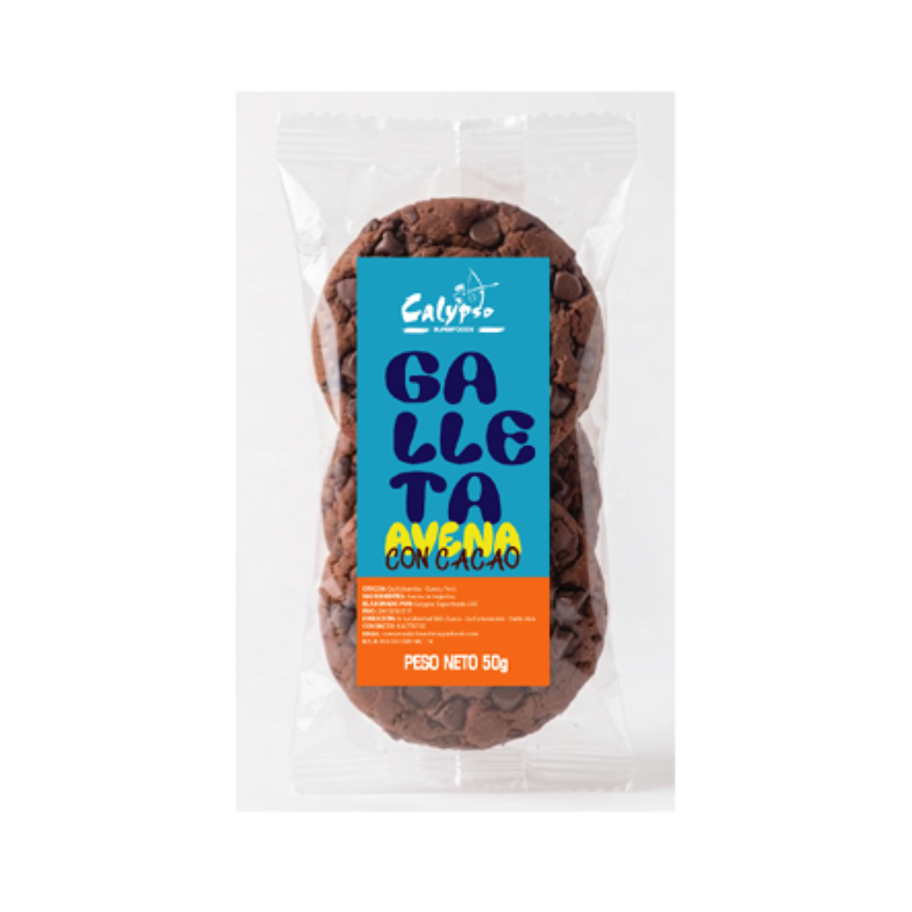 GALLETA DE AVENA CON CACAO 50 GR CALYPSO