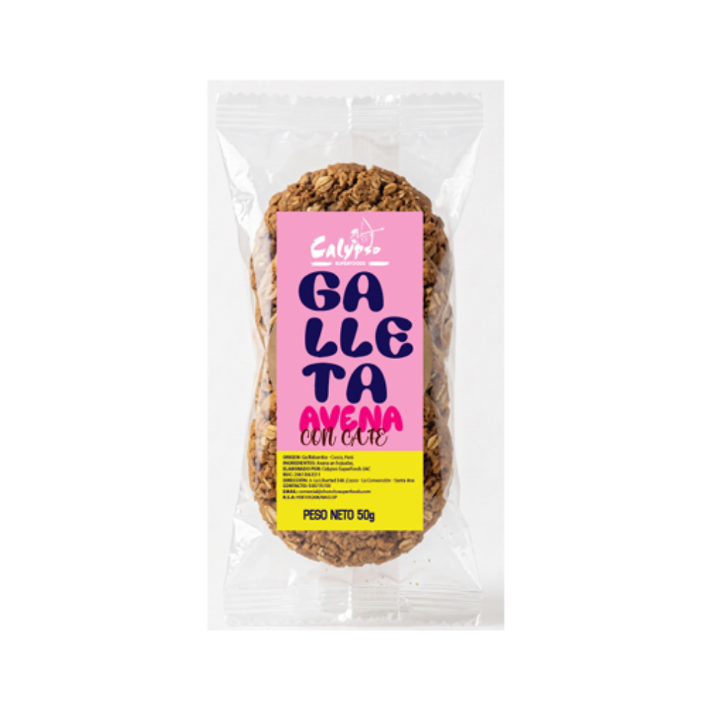 GALLETA DE AVENA CON CAFÉ 50 GR CALYPSO