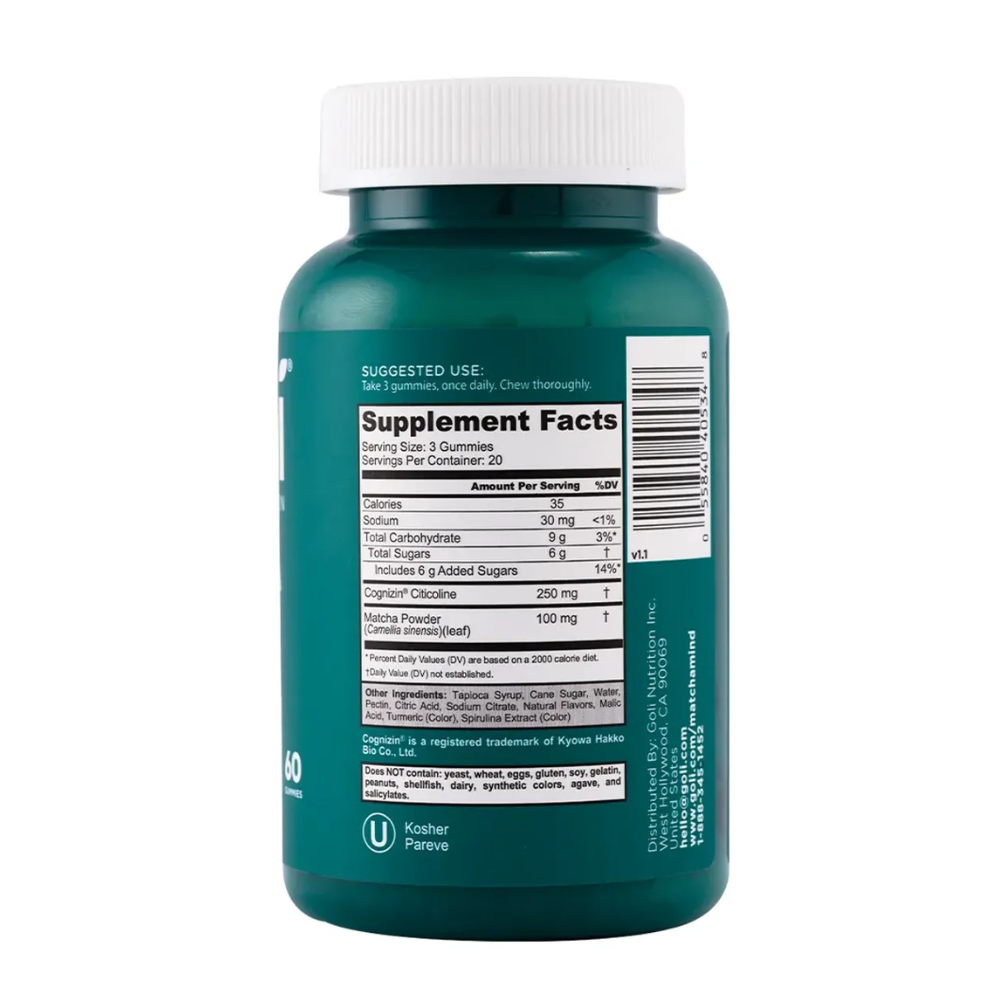 MATCHA MIND 60 GUMMIES GOLÍ