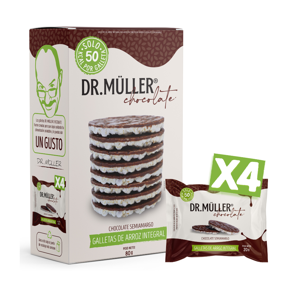 CHOCOLATE SEMIAMARGO CAJA X4UN DR MULLER-DR MULLER