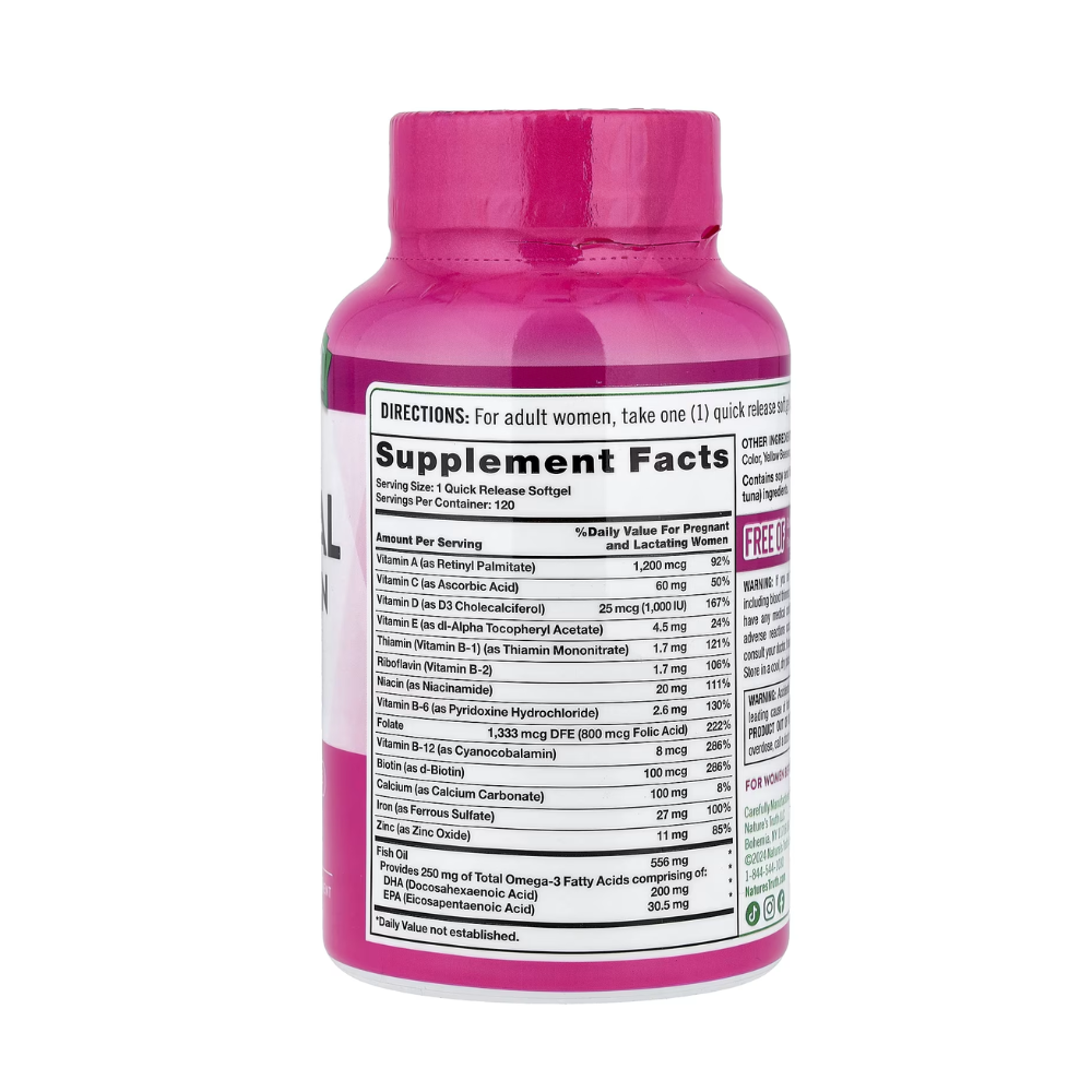 MULTIVIT PRENATAL CON DHA Y ÁCIDO FÓLICO 120 CAPS-NATUREST TRUTH