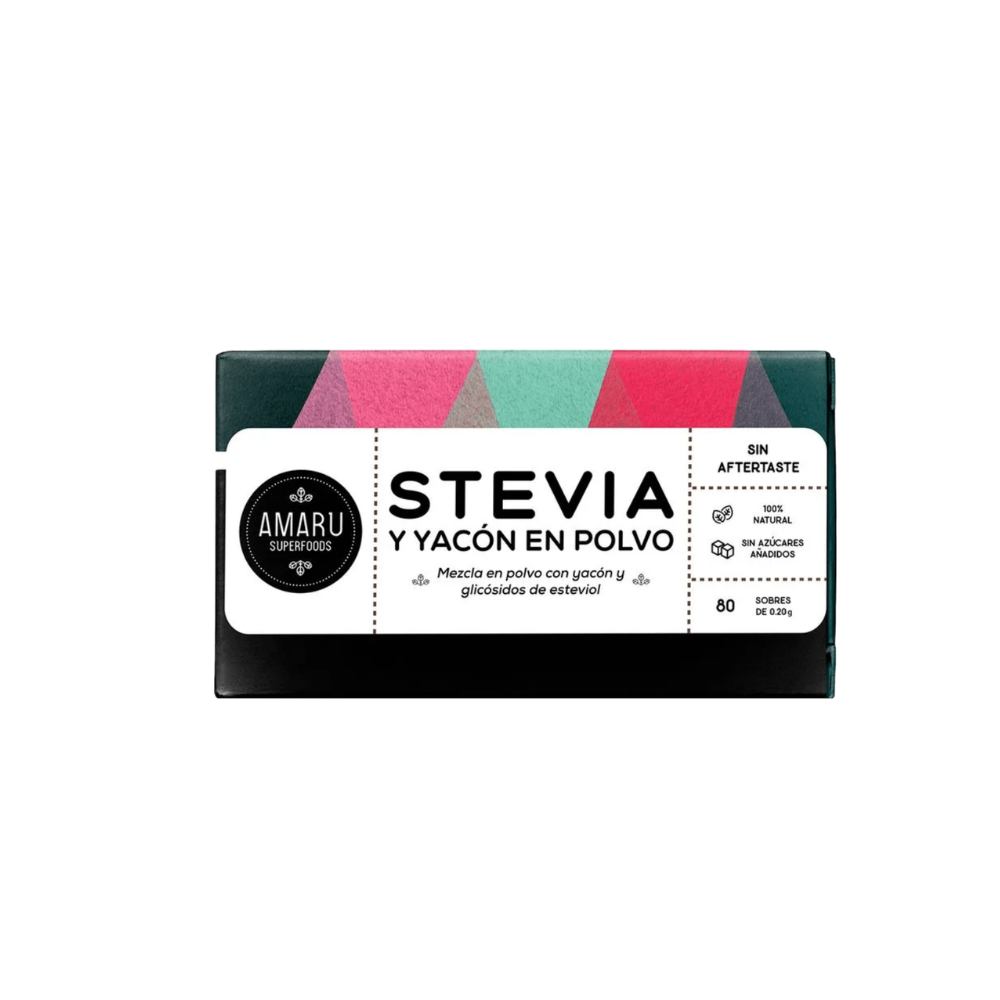 STEVIA CON YACON AMARU - 80 SOBRES. SALUDABLE