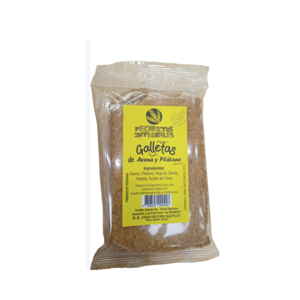 GALLETA DE PLATANO 60 GR - PECADITOS INTEGRALES