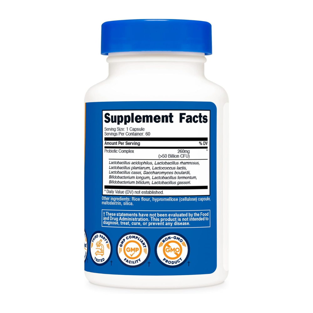 PROBIOTIC COMPLEX CAPSULES (50 BILLION CFU) (60 CAPSULES) NUTRICOST