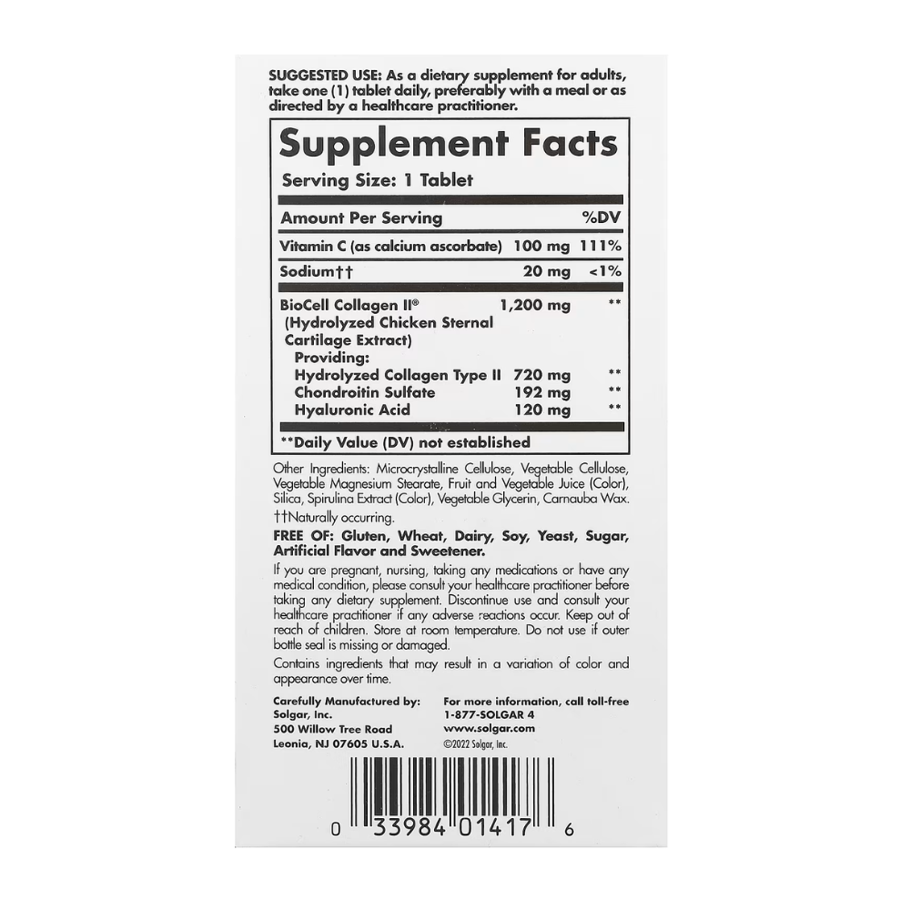 COLLAGEN HYALURONIC ACID COMPLEX - SOLGAR