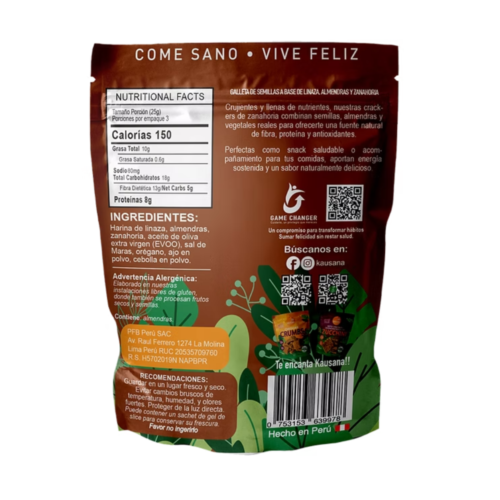 GALLETA DE ZANAHORIA - KAUSANA 75G