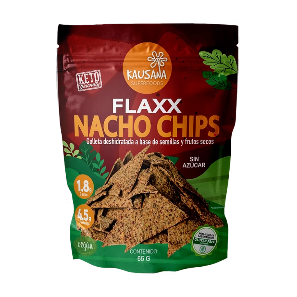 FLAXX NACHO CHIPS DOYPACK 65GR-KAUSANA