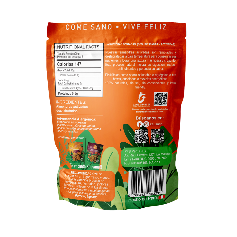 ALMENDRAS ACTIVADAS KETO - KAUSANA 150G