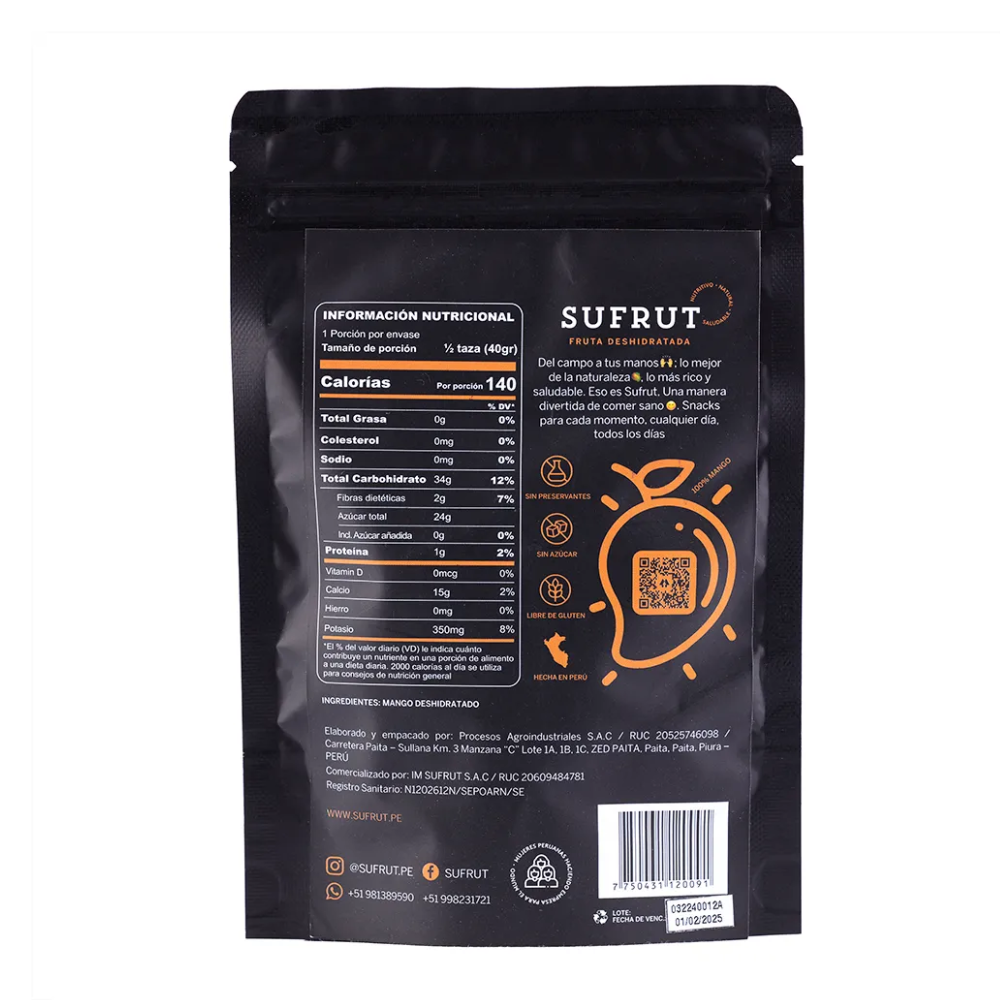 MANGO DESHIDRATADO 40GR - SUFRUT