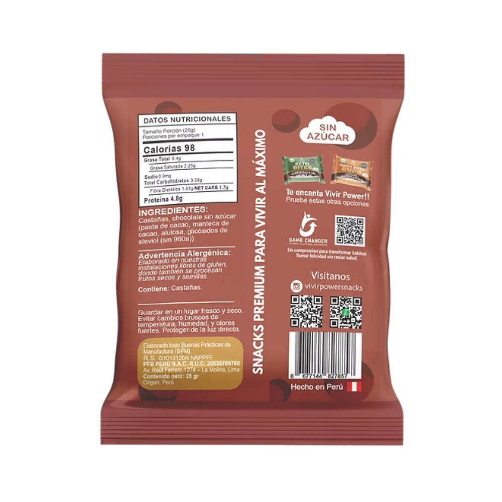 CHOCO CASTAÑAS 25G-VIVIR