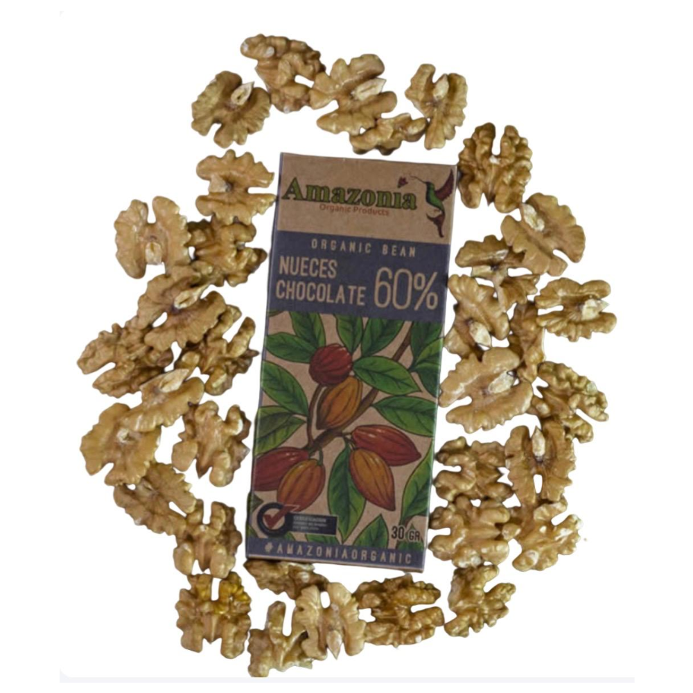 CHOCOLATE BITTER CON NUECES 60% CON NUECES 30GR